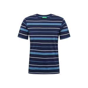 UNITED COLORS OF BENETTON T-Shirt  námornícka modrá / svetlomodrá / kráľovská modrá / biela