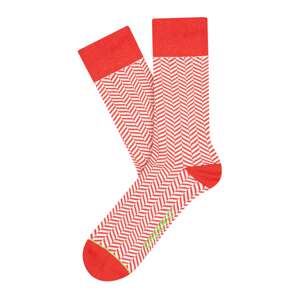 CHEERIO* Ponožky 'HERRINGBONE HOMIE'  červená / biela