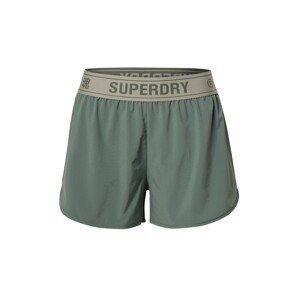 Superdry Sporthose  zelená / svetlosivá / tmavosivá