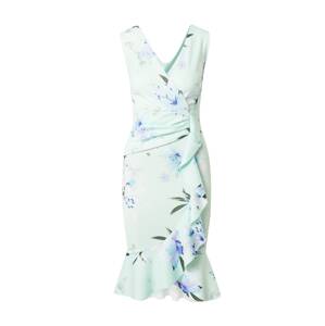 Sistaglam Kokteilové šaty 'GIORGIE'  mätová / biela / tyrkysová / pastelovo fialová / zmiešané farby