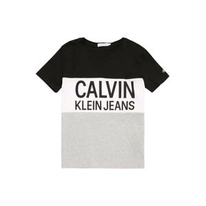Calvin Klein Jeans Tričko  čierna / sivá / biela