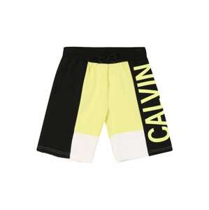 Calvin Klein Jeans Nohavice  čierna / biela / citrónová žltá