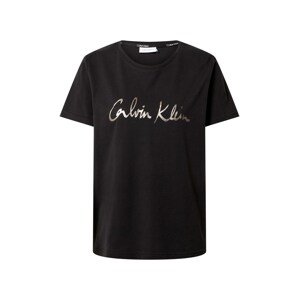 Calvin Klein Tričko  čierna / strieborná