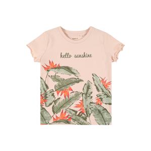 NAME IT T-Shirt 'FIRENZE'  pastelovo ružová / mätová / olivová / oranžová