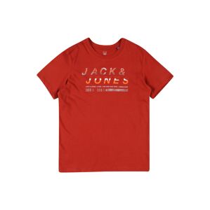 Jack & Jones Junior Tričko 'BOOSTER'  ohnivo červená / oranžová / svetlosivá / biela