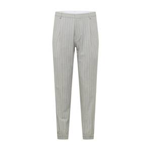 HUGO Plisované nohavice 'Fento'  sivá / biela