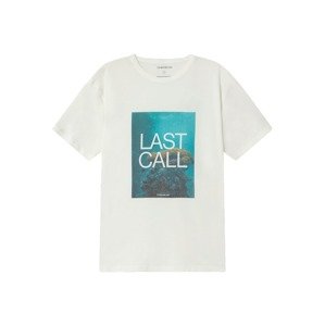 Thinking MU T-Shirt 'Last Call'  biela / azúrová