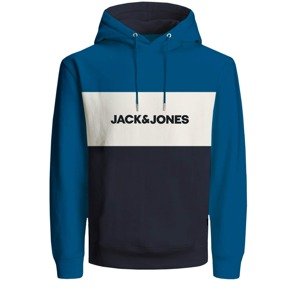 JACK & JONES Sweatshirt  biela / tmavomodrá / nebesky modrá
