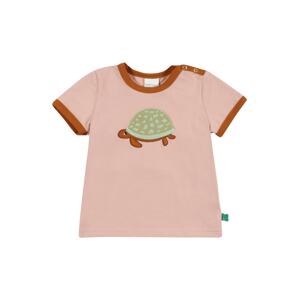 Fred's World by GREEN COTTON Shirt 'Hello Turtle'  ružová / hnedá / kaki
