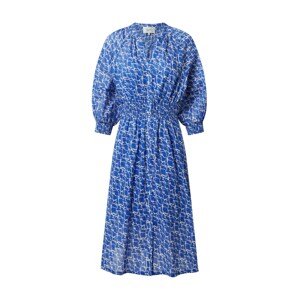 SECOND FEMALE Košeľové šaty 'Dayly'  modrá / biela