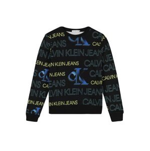 Calvin Klein Jeans Mikina  čierna / kráľovská modrá / svetložltá / svetlomodrá