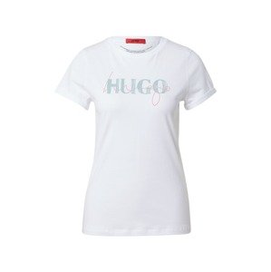 HUGO Tričko  pastelovo modrá / ružová / biela