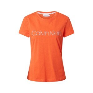 Calvin Klein Tričko  oranžovo červená / strieborná