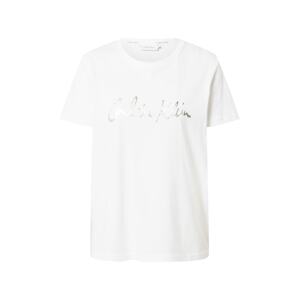 Calvin Klein Tričko  biela / strieborná