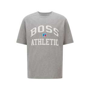 BOSS Casual Tričko 'Russell Athletic'  sivá / biela / modrá / červená