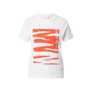 Calvin Klein Tričko  biela / oranžová