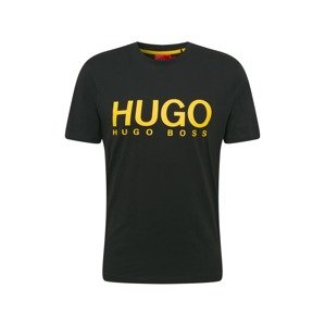 HUGO Tričko 'Dolive'  čierna / žltá