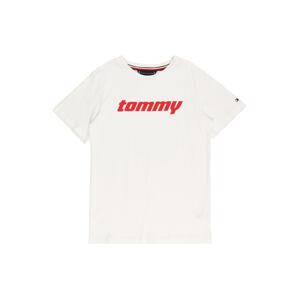 TOMMY HILFIGER Tričko  biela / svetločervená / námornícka modrá