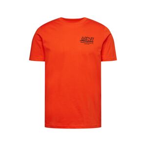 DIESEL Tričko 'T-JUST'  oranžovo červená / čierna