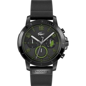 LACOSTE Analógové hodinky  čierna / zelená