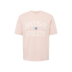 BOSS Casual Tričko 'Russell Athletic'  pastelovo ružová / biela / modrá / červená