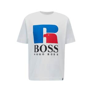 BOSS Casual Tričko 'Russell Athletic'  biela / kráľovská modrá / červená