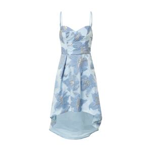 Chi Chi London Kokteilové šaty 'Sara'  svetlomodrá / dymovo modrá / strieborná