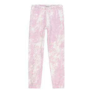 Calvin Klein Jeans Nohavice  ružová / biela