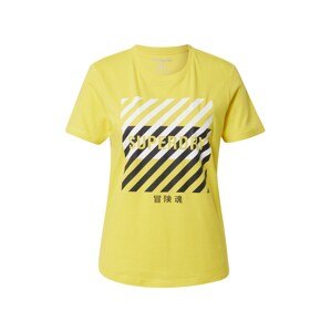 Superdry Funkčné tričko  žltá / čierna / biela