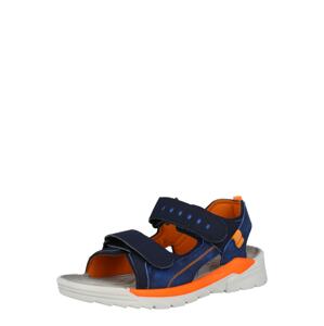 RICOSTA Otvorená obuv 'TAJO'  neónovo oranžová / námornícka modrá / kráľovská modrá