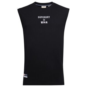 Superdry Tričko 'Corporate'  čierna / biela