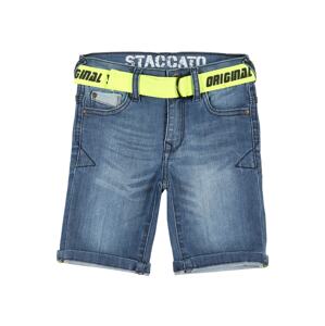 STACCATO Shorts  modrá denim / neónovo žltá / opálová
