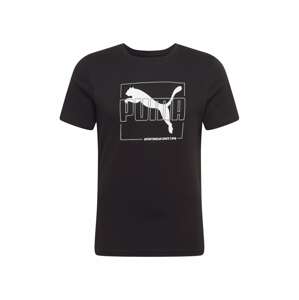 PUMA Funkčné tričko 'Flock'  čierna / biela / striebornosivá
