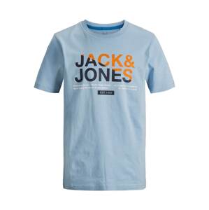 Jack & Jones Junior Tričko  dymovo modrá / námornícka modrá / tmavooranžová