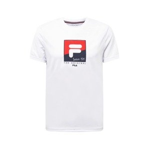 FILA Funkčné tričko 'Sandro'  biela / námornícka modrá / grenadínová