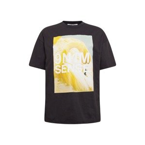 9N1M SENSE Tričko 'Yellow Flamingo'  čierna / žltá / svetlosivá / biela