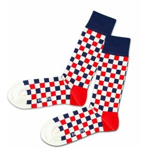 DillySocks Ponožky 'Royal Check'  biela / námornícka modrá / červená