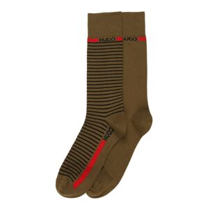 HUGO Ponožky  olivová / svetločervená / čierna