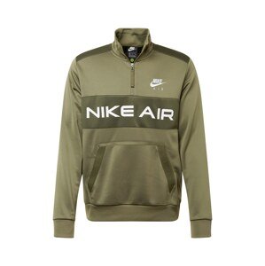 Nike Sportswear Mikina  kaki / olivová / biela