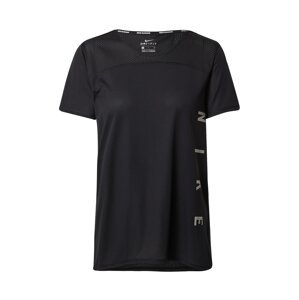 NIKE Funkčné tričko 'Miler'  čierna / striebornosivá