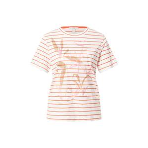 ESPRIT T-Shirt  oranžovo červená / biela / béžová / ružová