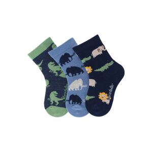 STERNTALER Ponožky 'Mammut'  námornícka modrá / nebesky modrá / zelená / zmiešané farby