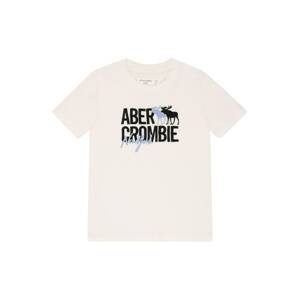 Abercrombie & Fitch Tričko  biela / čierna / svetlomodrá