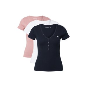 Abercrombie & Fitch Tričko  námornícka modrá / ružová / biela