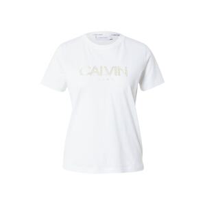 Calvin Klein Tričko  biela / strieborná / žltá
