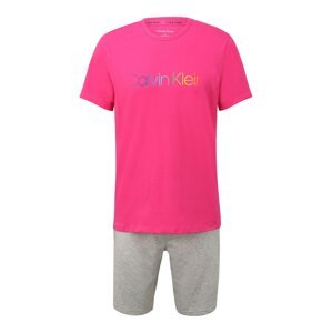 Calvin Klein Underwear Krátke pyžamo  sivá melírovaná / ružová / zmiešané farby