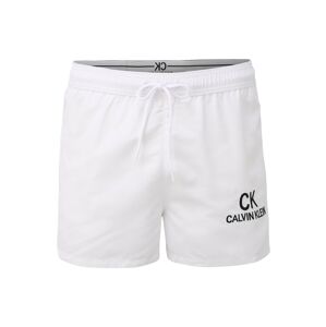 Calvin Klein Swimwear Plavecké šortky  biela / čierna