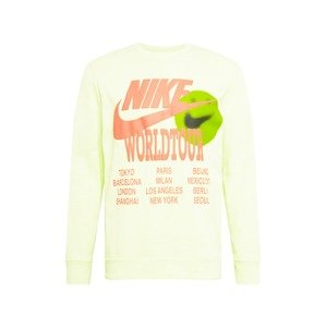 Nike Sportswear Mikina  svetlozelená / oranžová