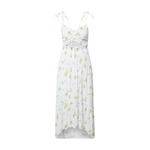 HOLLISTER Letné šaty  biela / žltá / trávovo zelená
