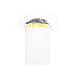 DEDICATED. T-Shirt 'Stockholm Lazy Dayz'  biela / žltá / sivá